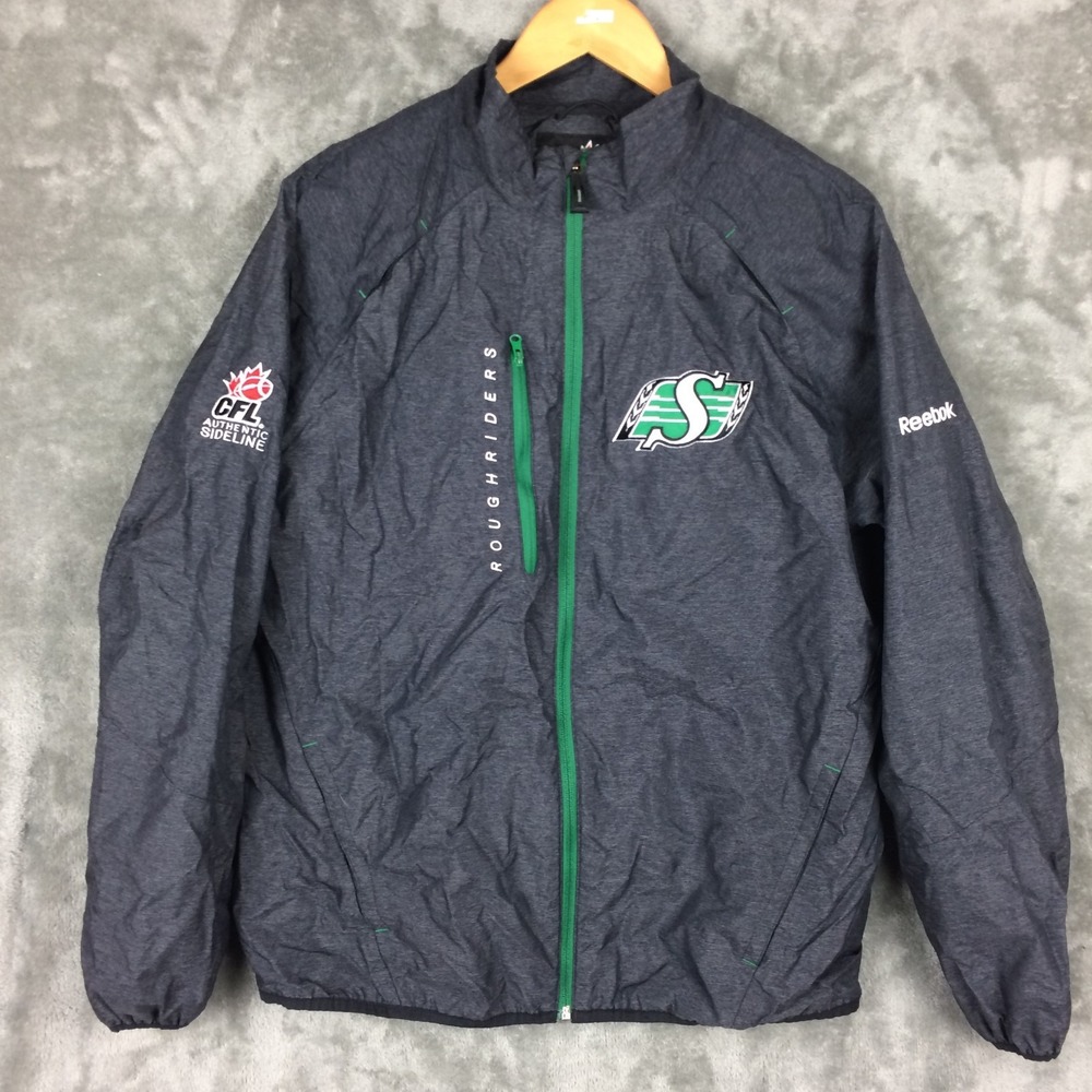Saskatchewan Roughriders Jacket Mens‎ Medium Windbreaker Grey Lightweight